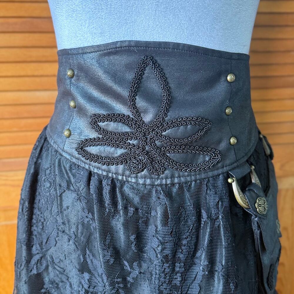 Vintage Lip Service Winchester Emporium Black Lace High Waist Skirt XS - Picture 3 of 12